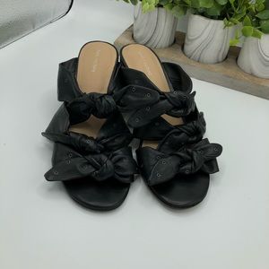 Pour La Victoire Block Heel Mule Black Leather